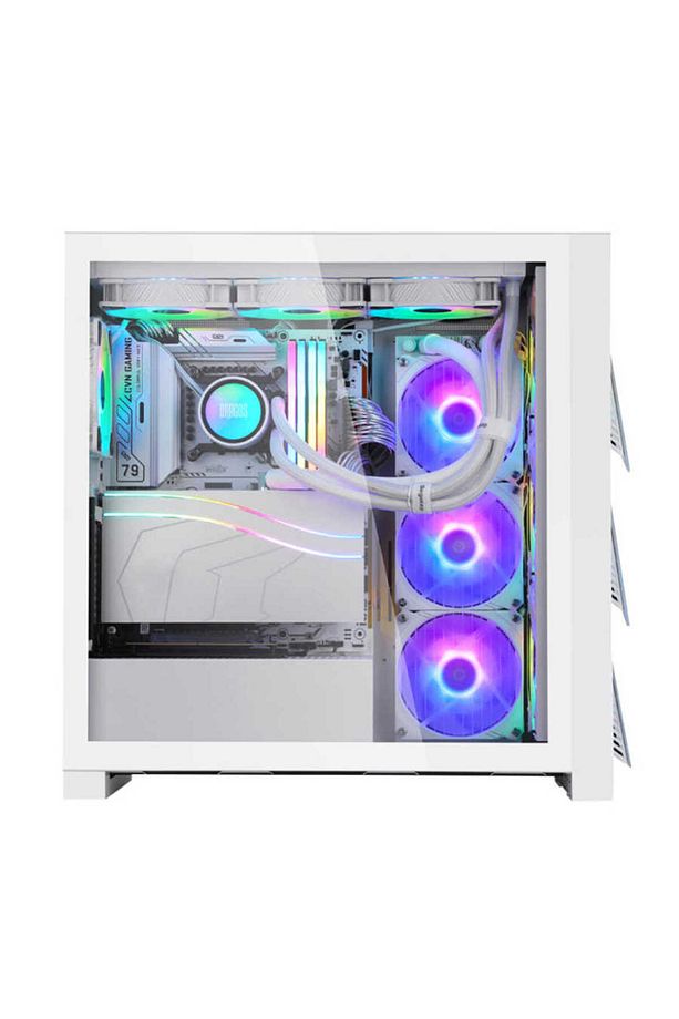 Air 4x Argb Usb 3.0 Type C Psu Yok Atx Mid Tower Gaming Bilgisayar Kasası Beyaz - 4