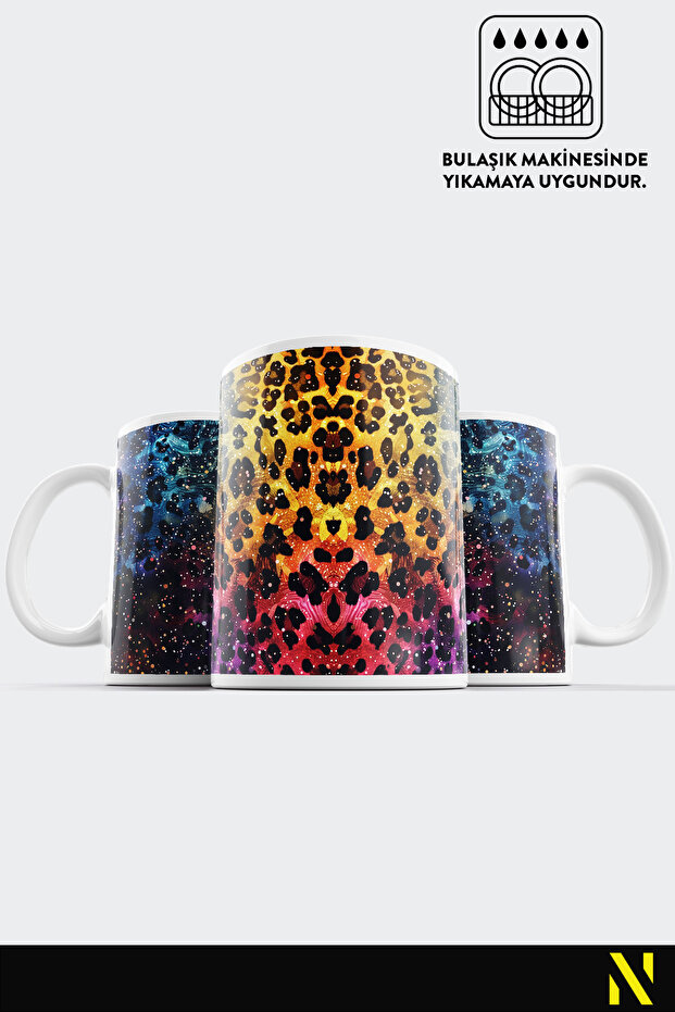 Leopard Patterned Colorful Mug – 330 ml Mug |   Stylish and Durable Design - 4