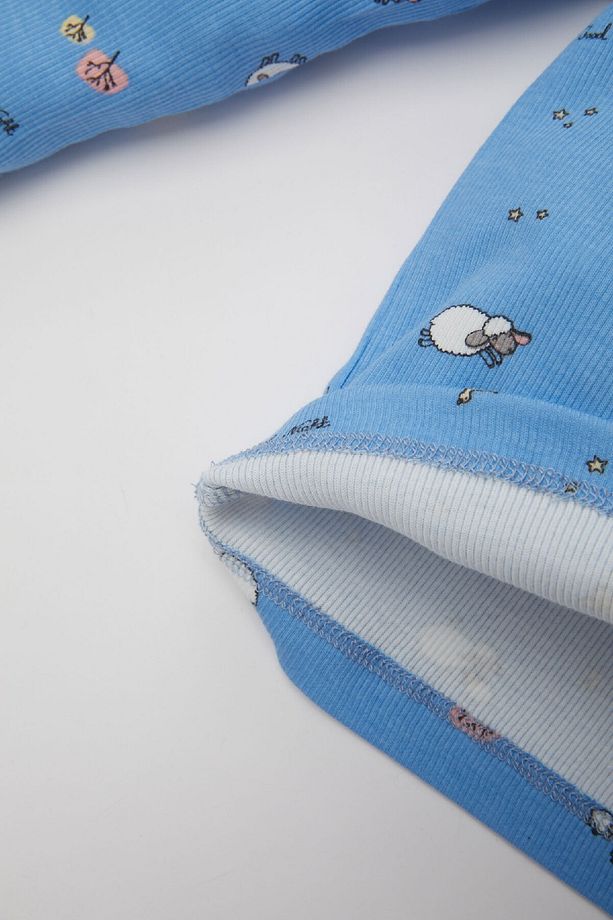 Kız Bebek Pijama Takım Desenli Fitilli Kaşkorse Uzun Kollu Üst Beli Lastikli Uzun Alt C2034a524sp - 5
