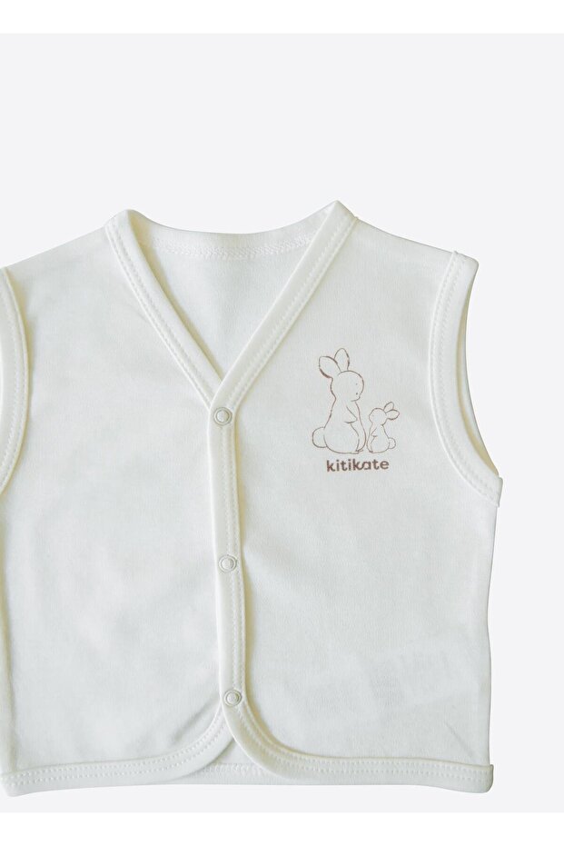 Organik New Basic Yelek Ekru - 3