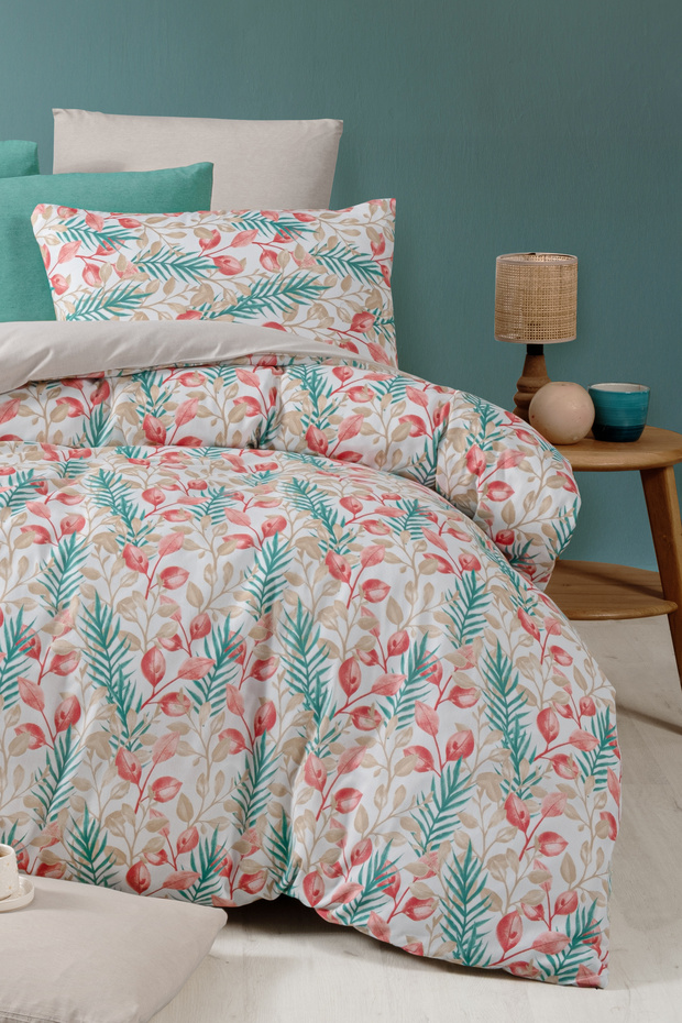 Lastikli Çarşaflı Tek Kişilik Nevresim Takımı Lemon Red - 2