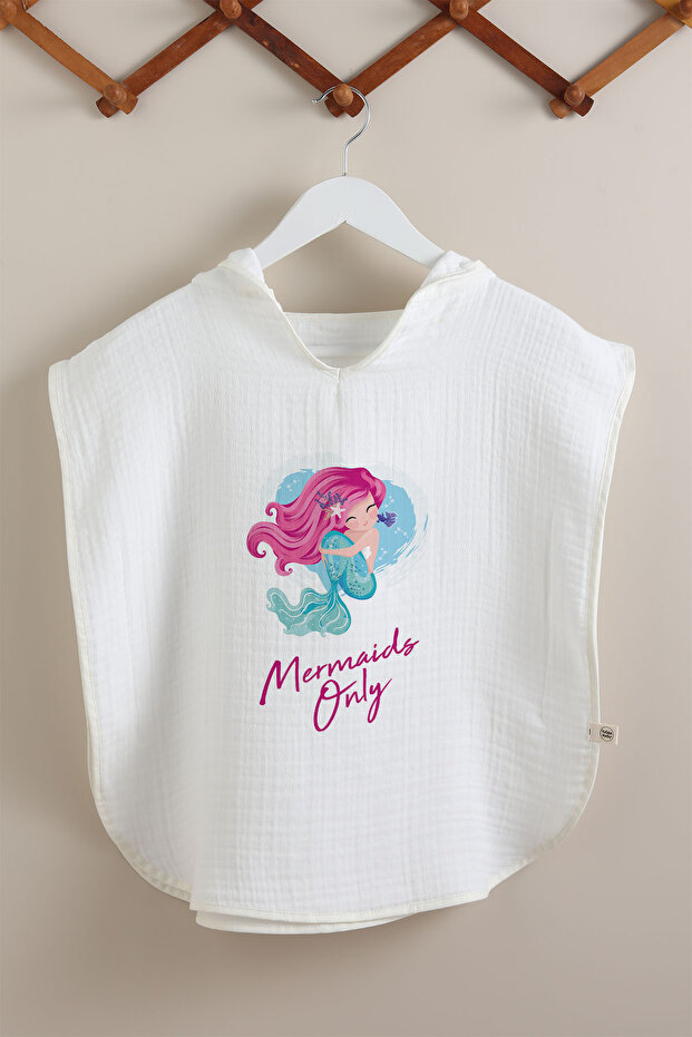 4 Layer Muslin Poncho - Young Series - Pink Haired Mermaid