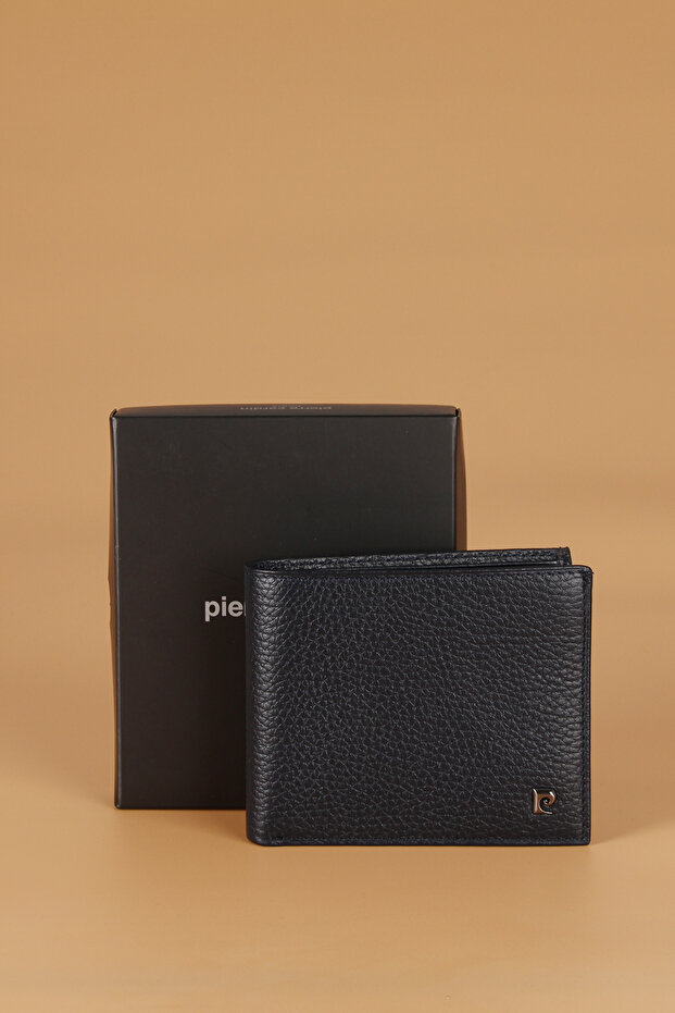 Men's Wallet - 2243 Genuine Leather Card Holder Floater and Navy Blue