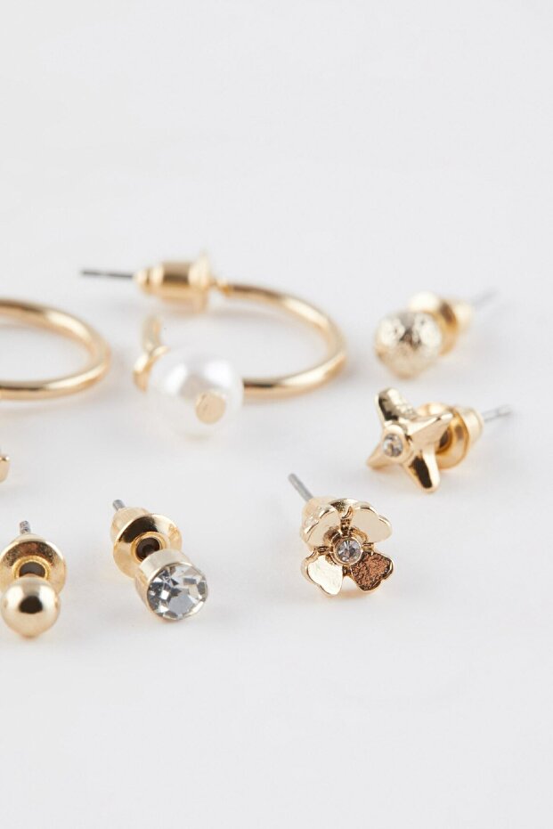 Kadın 12'li Gold Küpe C7000axns - 3