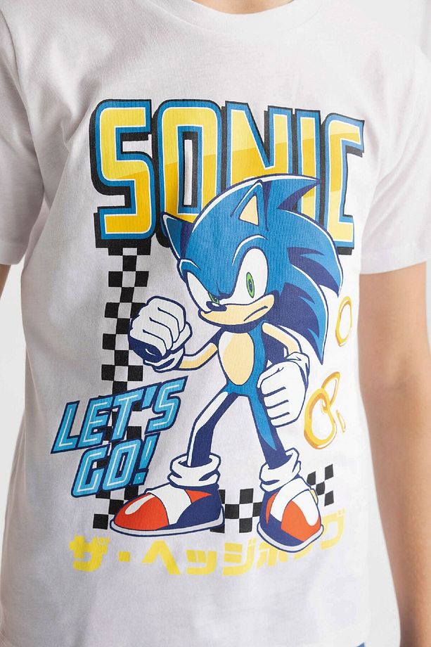 Erkek Çocuk Sonic the Hedgehog Kısa Kollu Şortlu Pijama Takımı C5508A824SM - 5