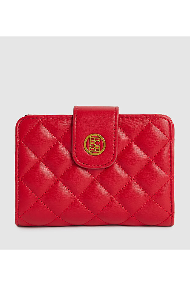 محفظة قصيرة مبطنة باللون الأحمر - 1