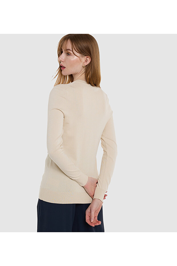 كارديجان محبوك مسطح مفتوح من الأمام - 2