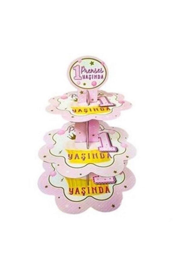 1 Year Old Girl Cardboard Cupcake Cake Stand 3 Tiers