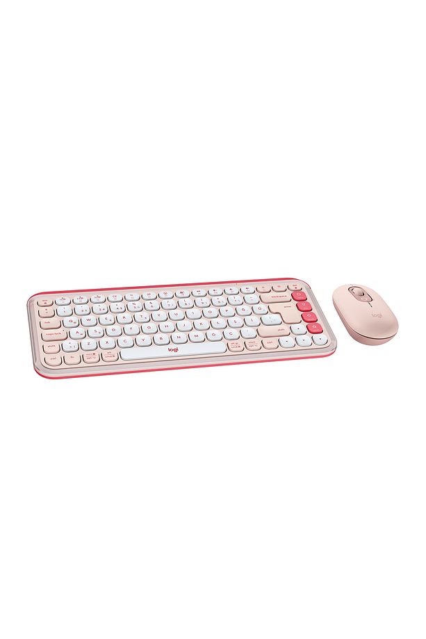 POP ICON Kablosuz Bluetooth Sessiz Türkçe Q Klavye ve Mouse Seti - Pembe 920-013077 - 3