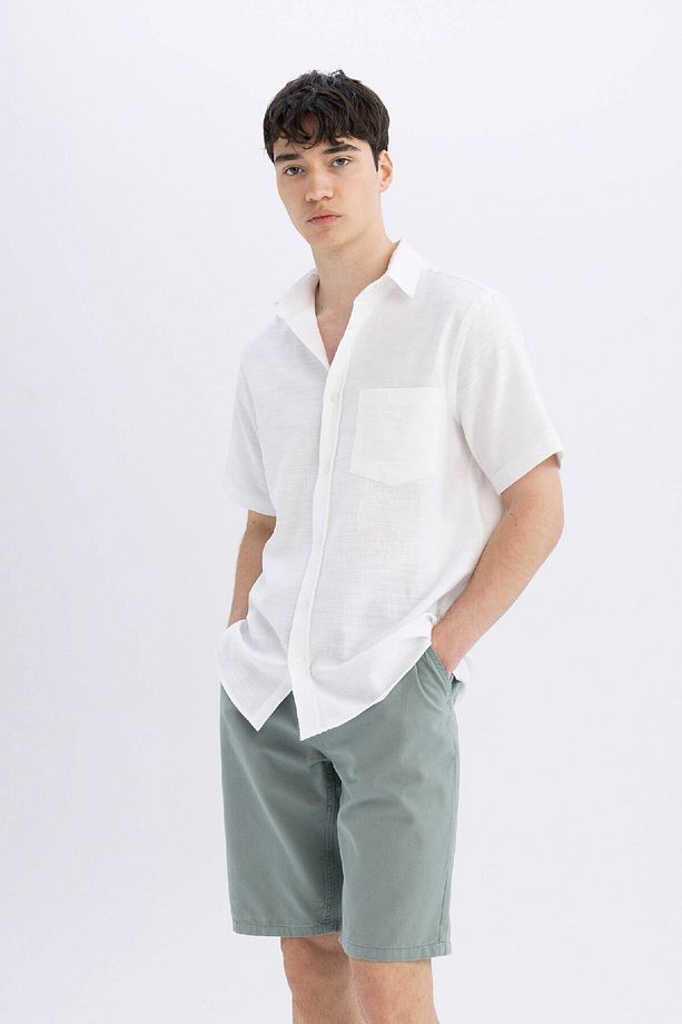 Regular Fit Düz Paça Gabardin Bermuda Şort C5397ax24sm - 3