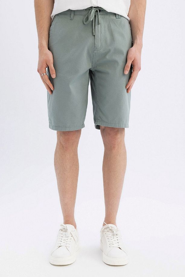 Regular Fit Düz Paça Gabardin Bermuda Şort C5397ax24sm - 4