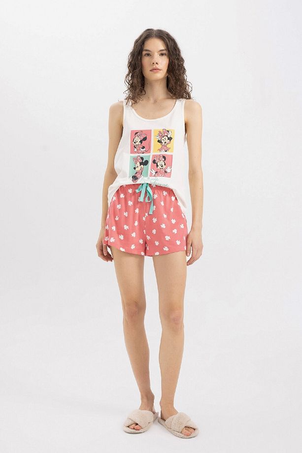 Pijama Takım Disney Mickey & Minnie Atlet Beli Lastikli Şort-fall In Love B8740ax24sm - 2