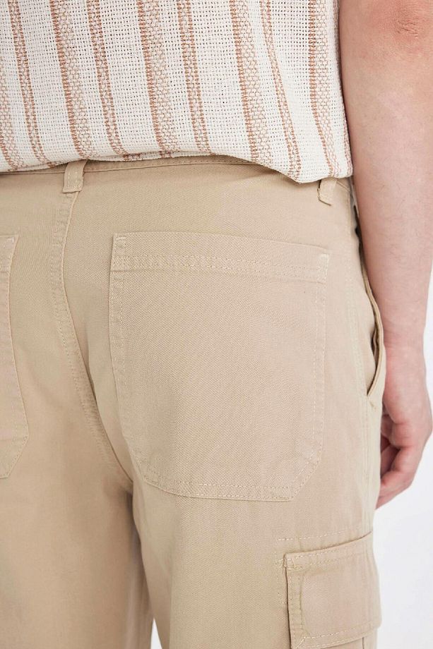 Relax Fit Düz Paça Gabardin Kargo Bermuda Şort C5382ax24sm - 7