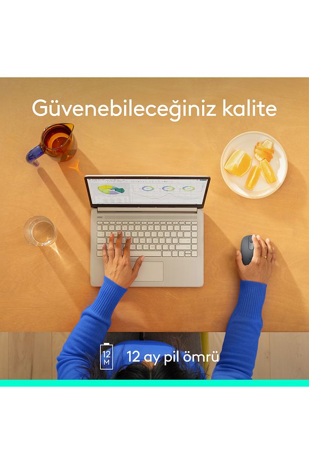 M196 Bluetooth Kablosuz Kompakt PC, Mac, Windows ve MacOs ile Uyumlu Mouse - Siyah - 7