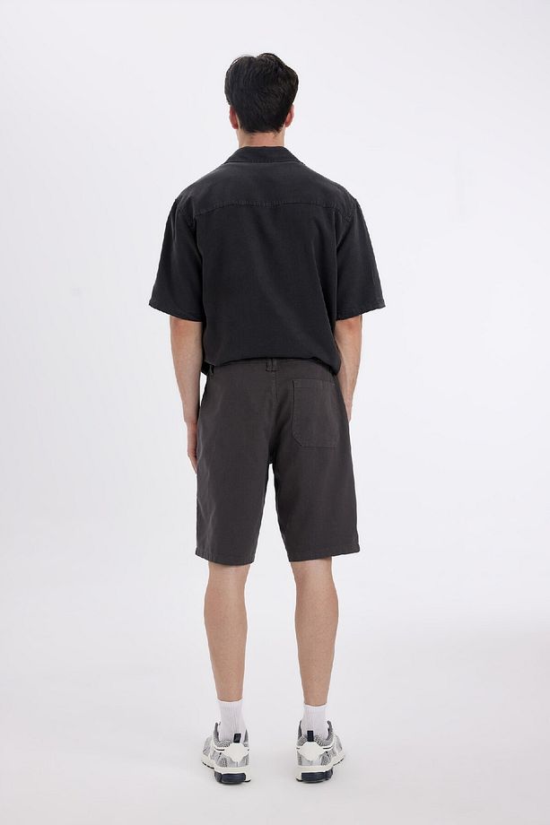 Regular Fit Düz Paça Gabardin Bermuda Şort C5397ax24sm - 5