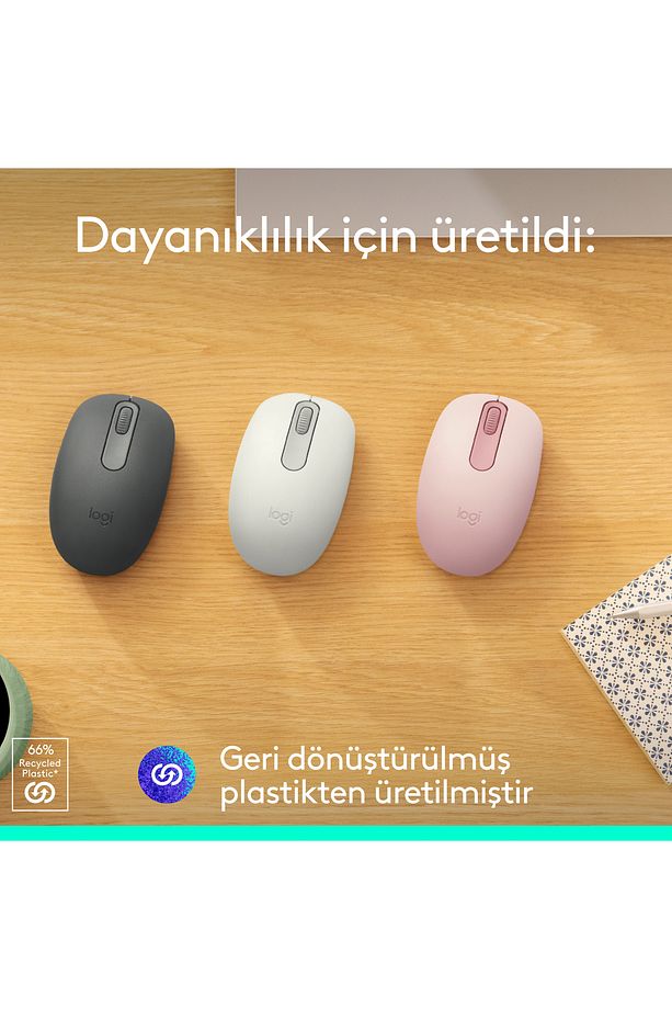 M196 Bluetooth Kablosuz Kompakt PC, Mac, Windows ve MacOs ile Uyumlu Mouse - Pembe - 5