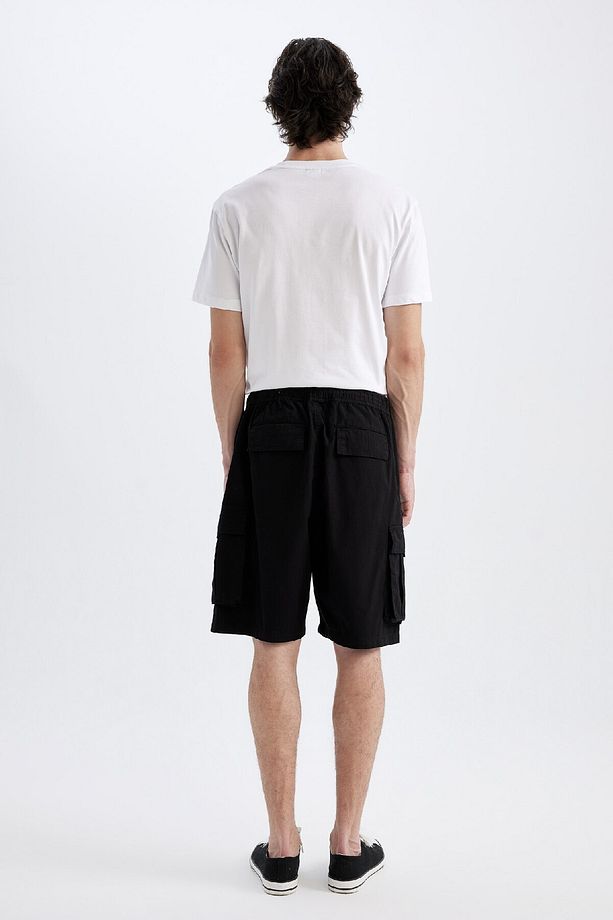 Relax Fit Düz Paça Gabardin Kargo Bermuda Şort C5400ax24sm - 7