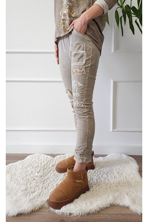 Sequined Imported Trousers - 5