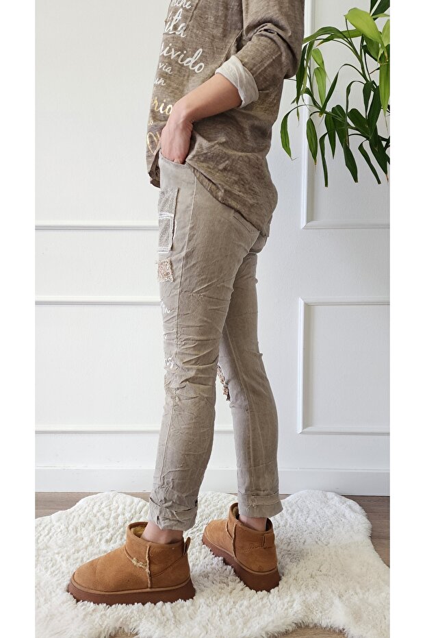 Sequined Imported Trousers - 6