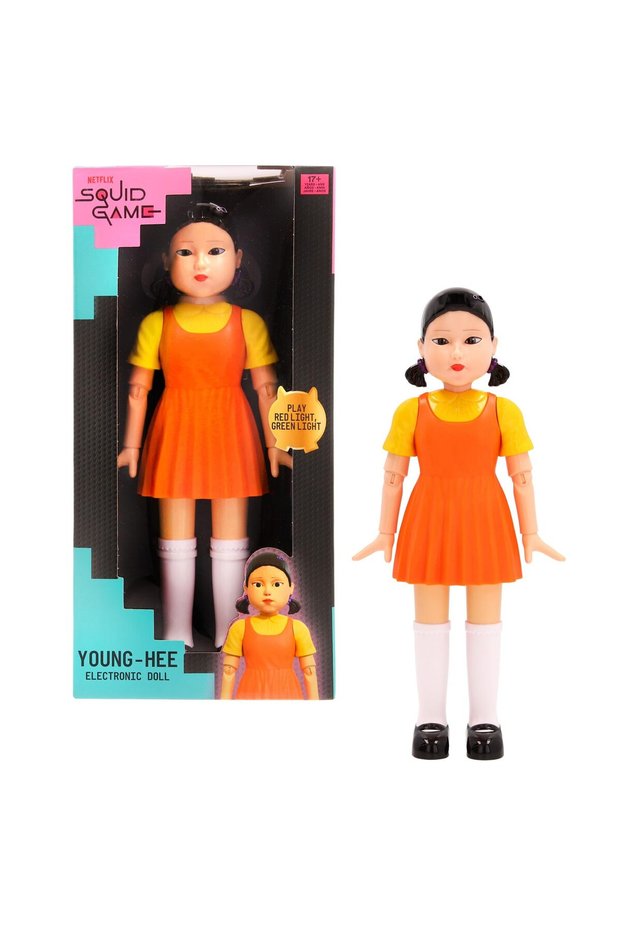 Squid Game Young-Hee Doll – Red Light Green Light Game | Motion Sensors & Light-Up Eyes