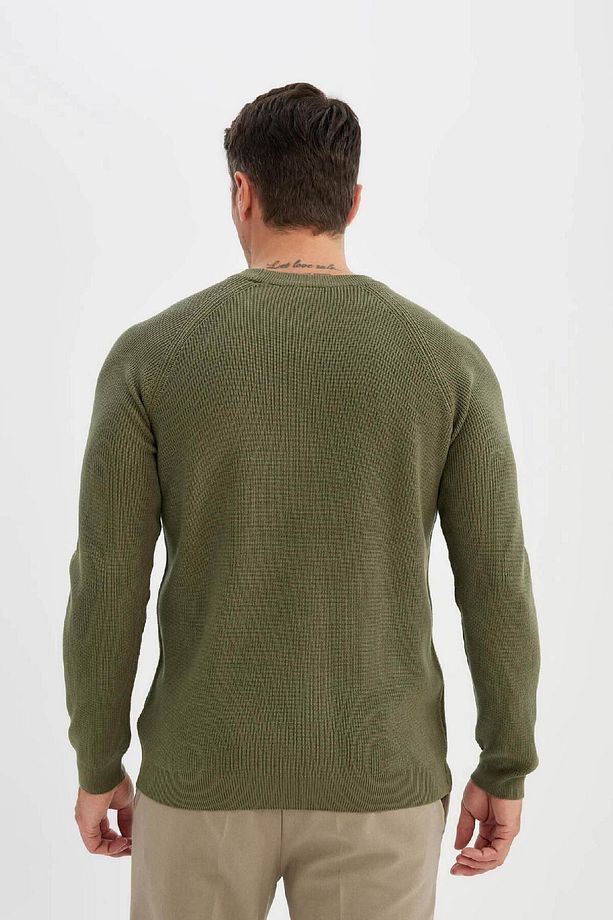 Standart Fit Normal Kesim Bisiklet Yaka Basic Düz Triko Kazak A8458ax24wn - 5