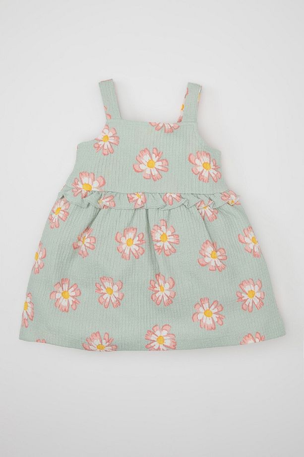 Kız Bebek Çiçekli Kolsuz Elbise C7167A524SM - 5