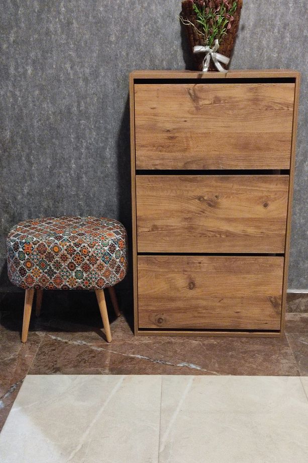 Düşer Kapak Ayakkabılık Kapı Önü & Dış Mekan Duvara Monte 3 Bölmeli 6 Raflı Rampalı 110 x74 cm - 5