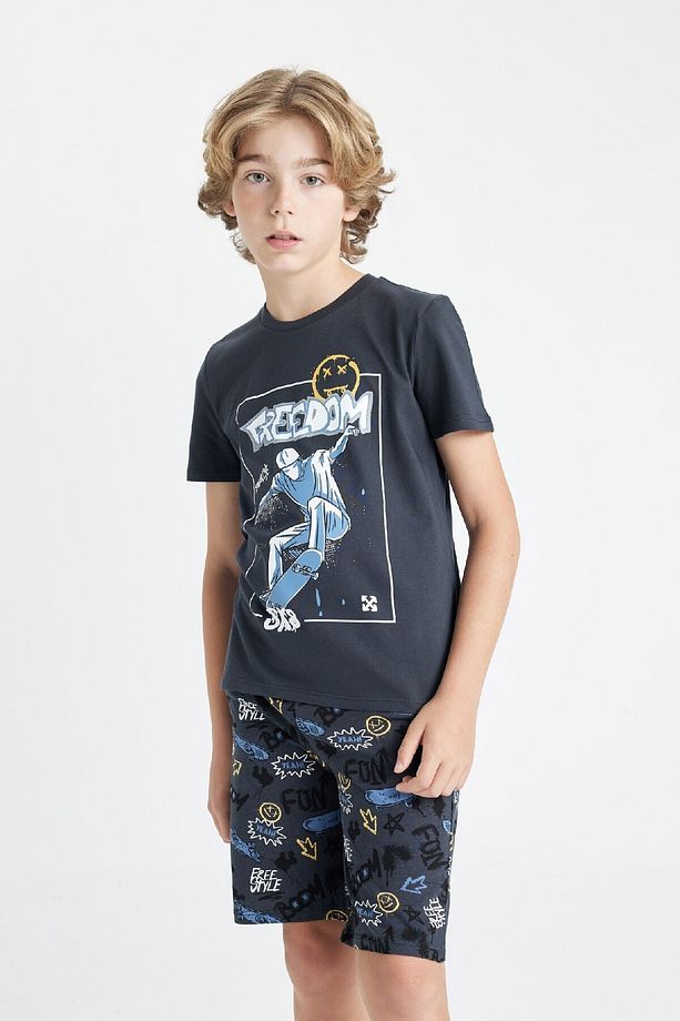 Erkek Çocuk Pijama Takımı Baskılı Kısa Kollu Üst Şort C7910a824sm - 4