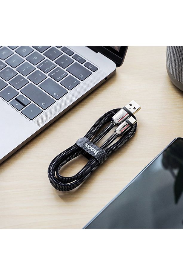 U74 3a Qc3 Iphone Android Uyumlu Type-c To Usb Hızlı Şarj Veri Kablosu Siyah 1.2 Metre - 4