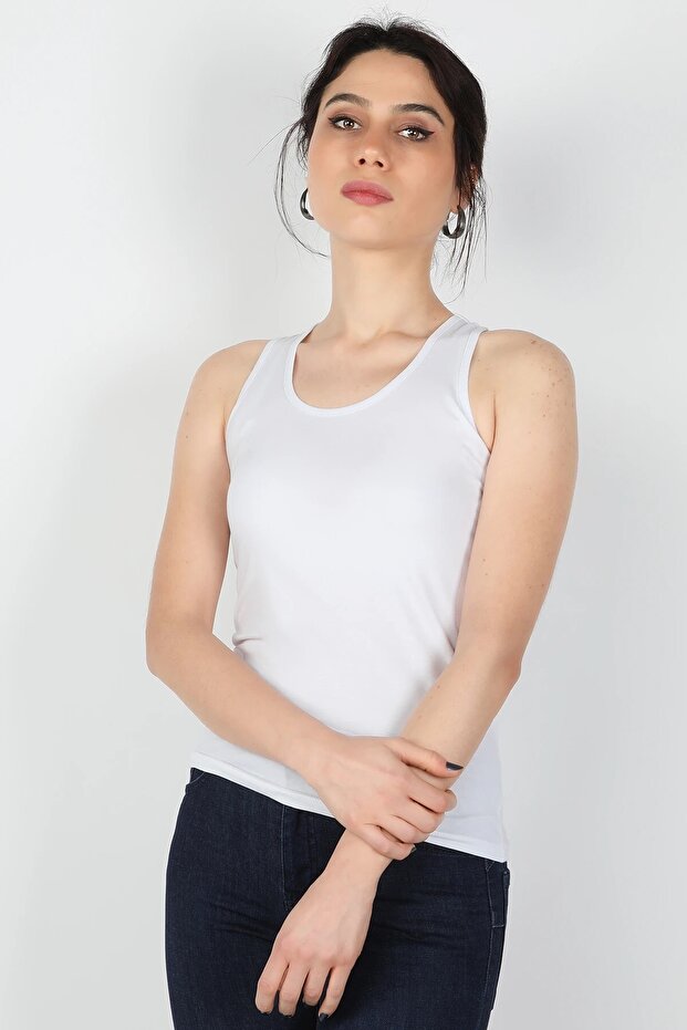 Single Jersey Women's Tank Top White