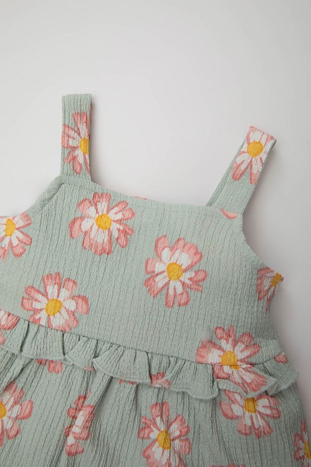 Kız Bebek Çiçekli Kolsuz Elbise C7167A524SM - 2