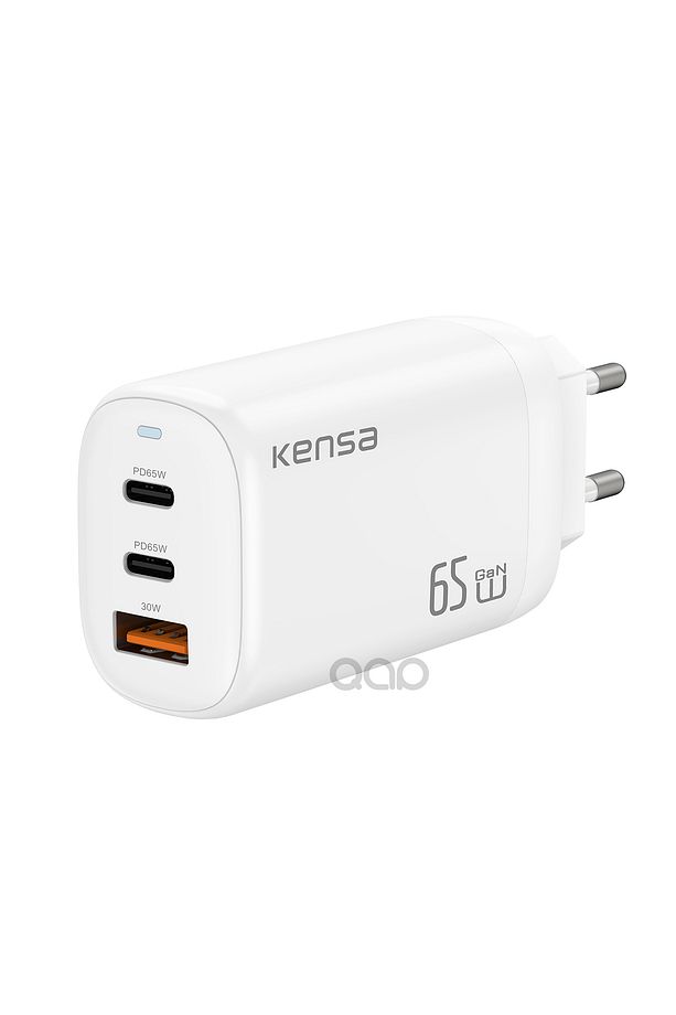 65W Gan3 Turbo Hızlı Şarj Cihazı Type-C QC PD 2xUsb-C 1xUsb-A (Gerçek 65 Watt) - 1