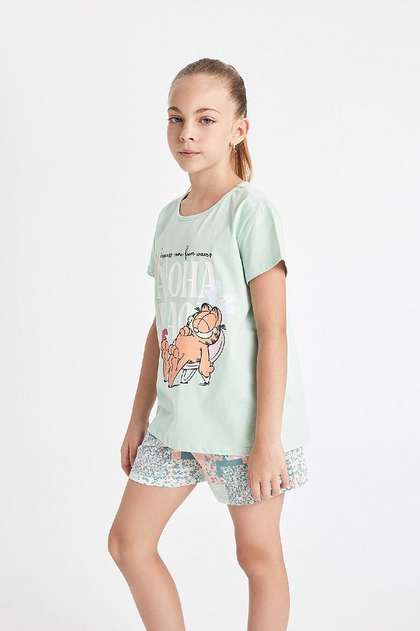 Kız Çocuk Garfield Pijama Takımı Kısa Kollu Üst Şort C8489a824sm - 3