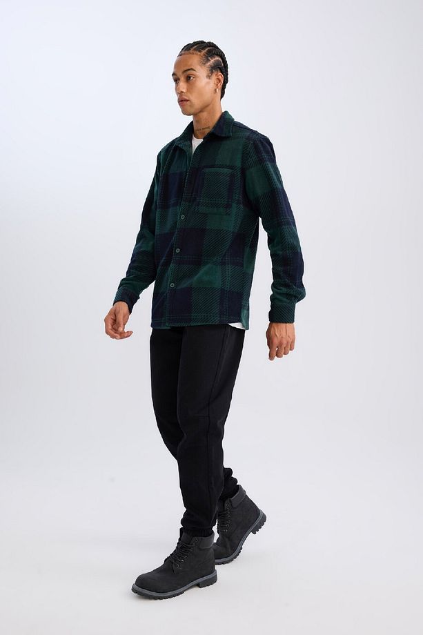 Regular Fit Kareli Polar Uzun Kollu Gömlek V2767AZ24WN - 2