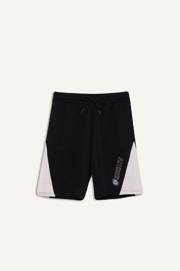 DeFactoFit NBA Brooklyn Nets Beli Bağcıklı Cepli Kısa Paça Şort C9253AX24AU - 7