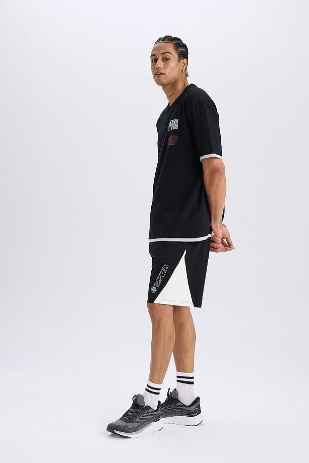 DeFactoFit NBA Brooklyn Nets Beli Bağcıklı Cepli Kısa Paça Şort C9253AX24AU - 3