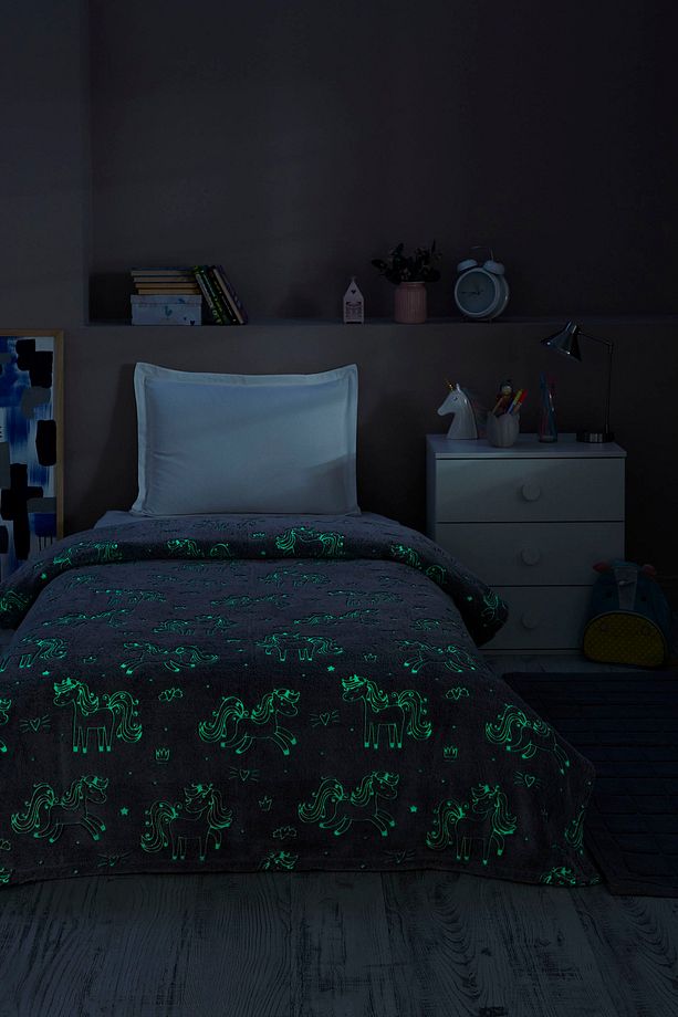 Özdilek Unicorn Glow In The Dark Tek Kişilik Battaniye 150x220 cm - 2