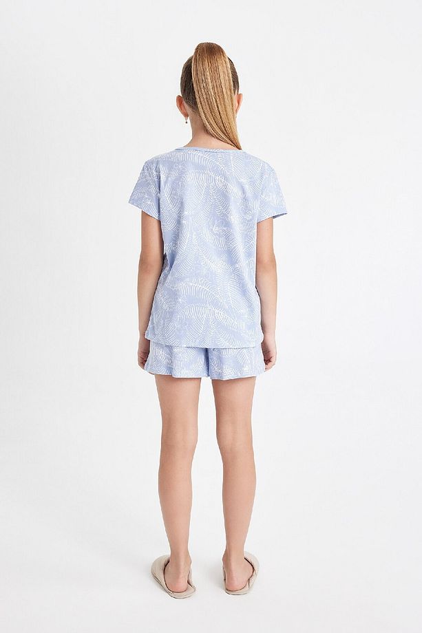 Kız Çocuk Pijama Takımı Desenli Kısa Kollu Üst Şort C8502a824sm - 5
