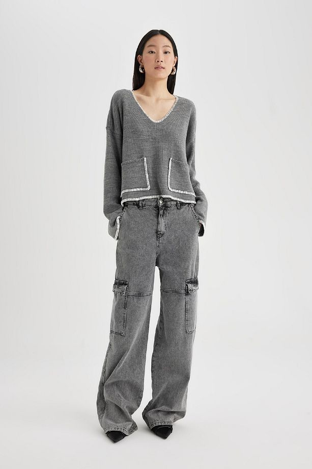Regular Fit V Yaka Triko Kazak D0050ax24sp - 2