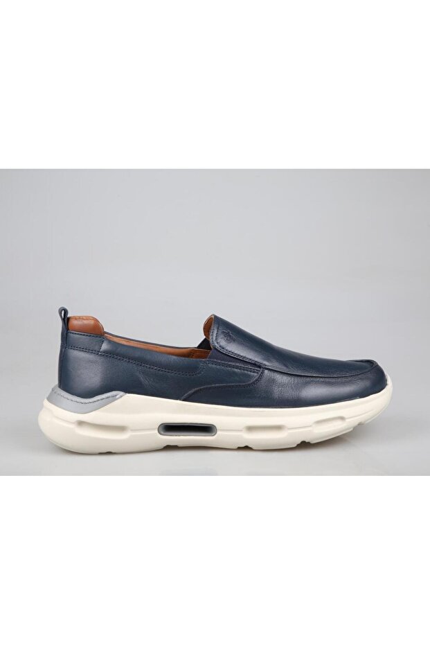 21399 Genuine Leather Navy Blue Men's Casual Shoes