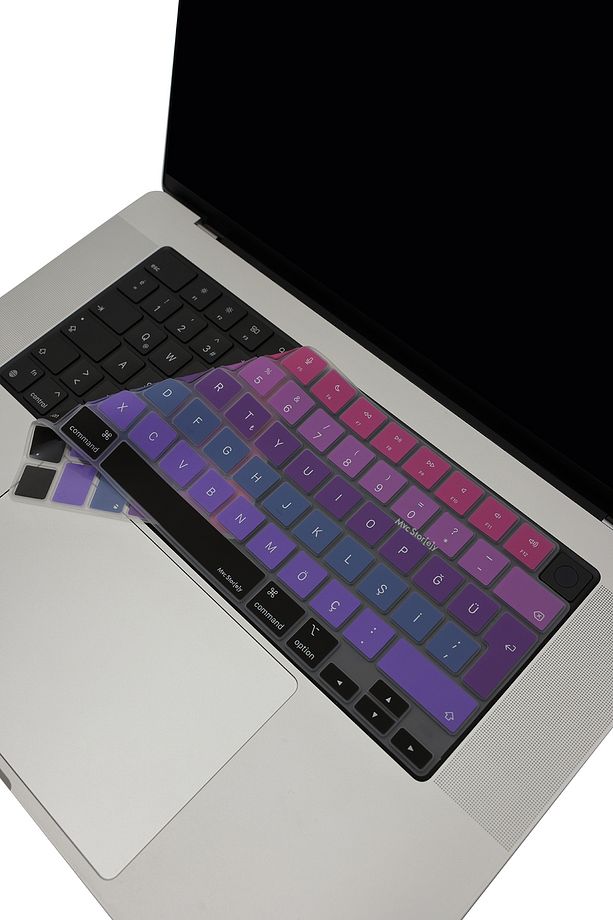 Macbook Kılıf Klavye Koruyucu Air Pro M1-m2-m3-m4 (TÜRKÇE Q) A2681 A2941 A2442 A2485 A3113 Ombre - 1