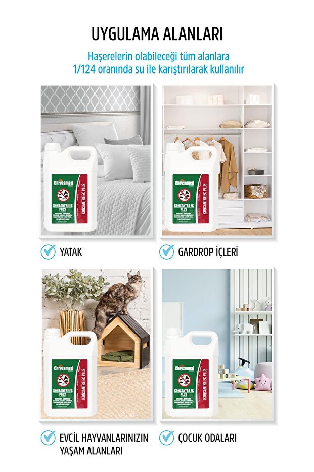 Konsantre EC Plus 5 lt Örümcek Bit Pire Kene Akrep Böcek İlacı - 4