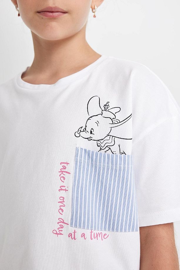Kız Çocuk Disney Dumbo Pijama Takımı Kısa Kollu Üst Şort C8518a824sm - 4