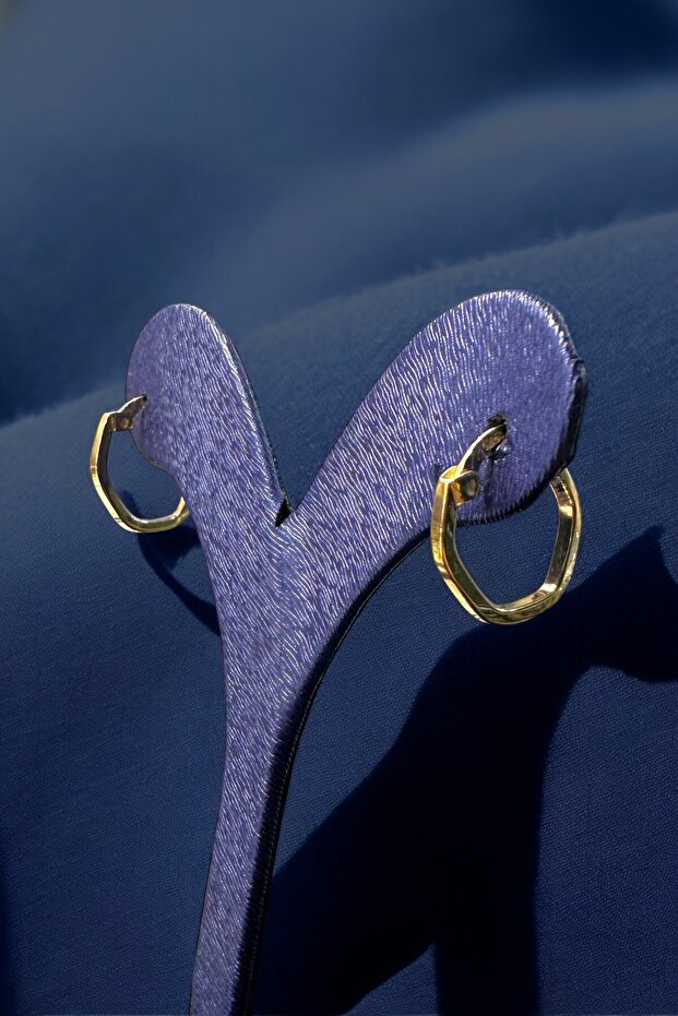 Altıgen Altın Küpe - 3