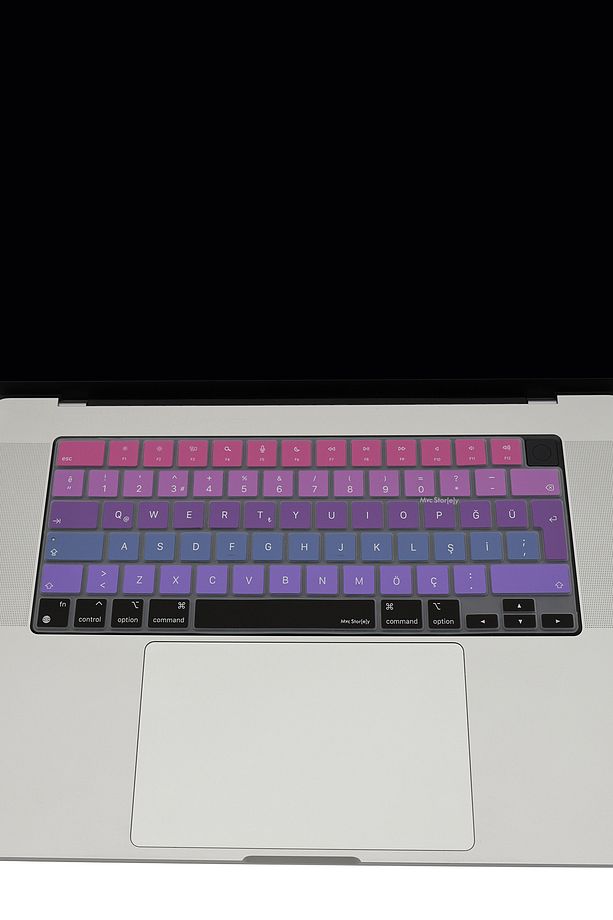 Macbook Kılıf Klavye Koruyucu Air Pro M1-m2-m3-m4 (TÜRKÇE Q) A2681 A2941 A2442 A2485 A3113 Ombre - 5