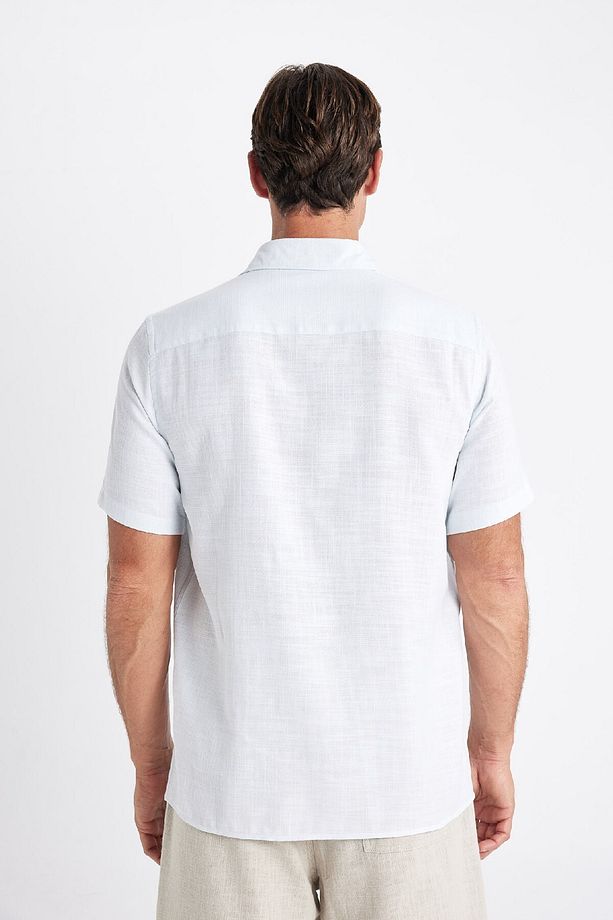 Regular Fit Yazlık Dokulu Kısa Kollu Gömlek C9435ax24sm - 5