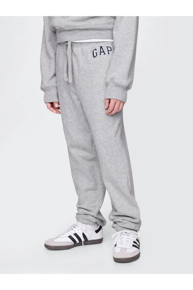 Erkek Çocuk Relaxed Gap Logo Eşofman Altı Gri - 2
