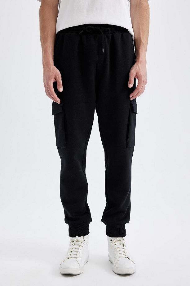 Regular Fit Jogger Eşofman Altı Kargo Cepli Basic Düz Beli Bağcıklı Lastikli Paça Y5533az24au - 6