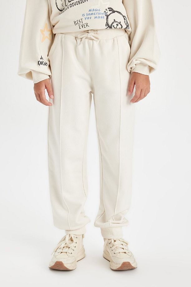 Kız Çocuk Beli Paçası Lastikli Cepli Basic Düz Jogger Eşofman Altı D0731a824au - 5