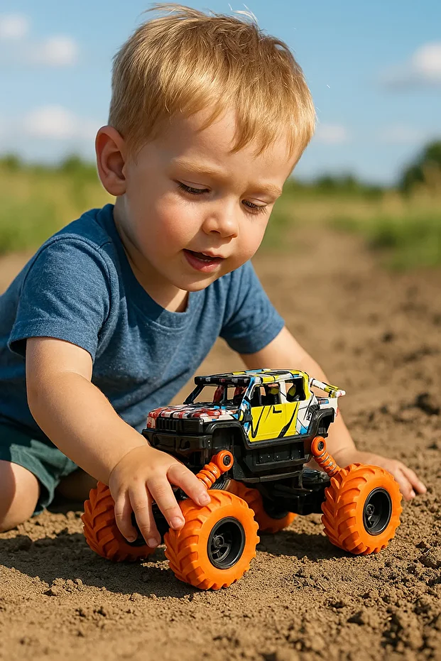 Pull and Drop 4X4 Jeep Toy Car with Shock Absorber - 3